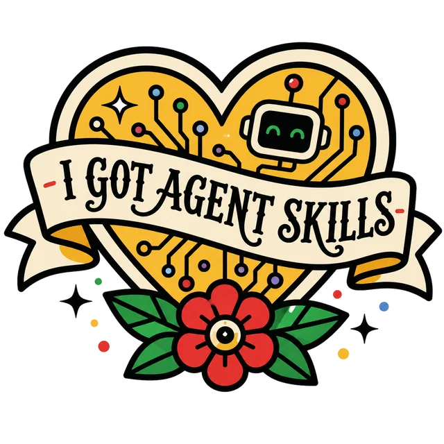 "I got agent skills" sticker - Circuit heart
